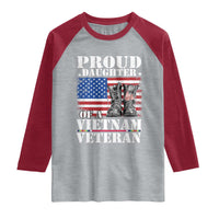 Proud Daughter Of A Vietnam Veteran Raglan Shirt American Flag Army Boots