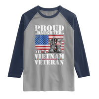 Proud Daughter Of A Vietnam Veteran Raglan Shirt American Flag Army Boots