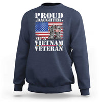 Proud Daughter Of A Vietnam Veteran Sweatshirt American Flag Army Boots