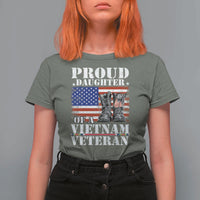 Proud Daughter Of A Vietnam Veteran T Shirt For Women American Flag Army Boots