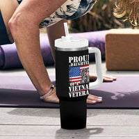 Proud Daughter Of A Vietnam Veteran Tumbler With Handle American Flag Army Boots