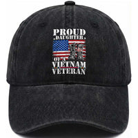 Proud Daughter Of A Vietnam Veteran Washed Cotton Baseball Cap American Flag Army Boots