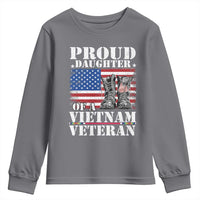 Proud Daughter Of A Vietnam Veteran Youth Sweatshirt American Flag Army Boots