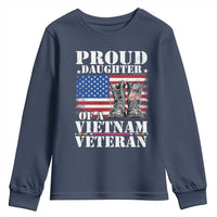 Proud Daughter Of A Vietnam Veteran Youth Sweatshirt American Flag Army Boots