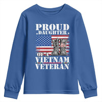Proud Daughter Of A Vietnam Veteran Youth Sweatshirt American Flag Army Boots