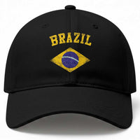 Vintage Brazil Flag Patriotic Brazilian Pride Baseball Cap