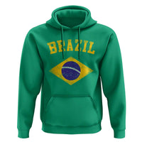 Vintage Brazil Flag Patriotic Brazilian Pride Hoodie