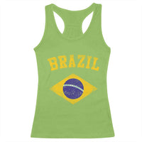 Vintage Brazil Flag Patriotic Brazilian Pride Racerback Tank Top