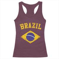 Vintage Brazil Flag Patriotic Brazilian Pride Racerback Tank Top