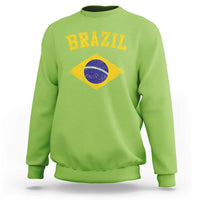 Vintage Brazil Flag Patriotic Brazilian Pride Sweatshirt