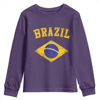 Vintage Brazil Flag Patriotic Brazilian Pride Youth Sweatshirt