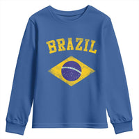 Vintage Brazil Flag Patriotic Brazilian Pride Youth Sweatshirt