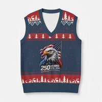 250 Years USA 250th Anniversary V-Neck Knit Sweater Vest Patriotic Eagle 4th of July