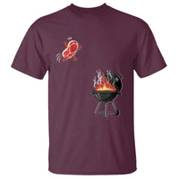 Funny BBQ Steak Meme Cute Meat Jumping Into Grill T Shirt