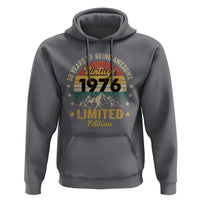 50th Birthday Hoodie Vintage 1976 Limited Edition Retro 50 Years Of Being Awesome Mountain