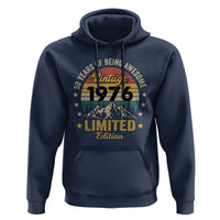 50th Birthday Hoodie Vintage 1976 Limited Edition Retro 50 Years Of Being Awesome Mountain