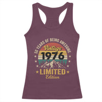 50th Birthday Racerback Tank Top Vintage 1976 Limited Edition Retro 50 Years Of Being Awesome Mountain