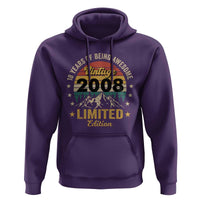 18th Birthday Hoodie Vintage 2008 Limited Edition Retro 18 Years Of Being Awesome Mountain