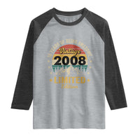 18th Birthday Raglan Shirt Vintage 2008 Limited Edition Retro 18 Years Of Being Awesome Mountain