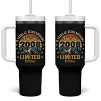18th Birthday Tumbler With Handle Vintage 2008 Limited Edition Retro 18 Years Of Being Awesome Mountain