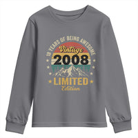 18th Birthday Youth Sweatshirt Vintage 2008 Limited Edition Retro 18 Years Of Being Awesome Mountain