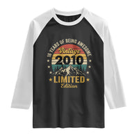 16th Birthday Raglan Shirt Vintage 2010 Limited Edition Retro 16 Years Of Being Awesome Mountain