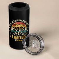 13th Birthday 4 in 1 Can Cooler Tumbler Vintage 2013 Limited Edition Retro 13 Years Of Being Awesome Mountain