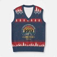 13th Birthday V-Neck Knit Sweater Vest Vintage 2013 Limited Edition Retro 13 Years Of Being Awesome Mountain