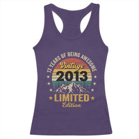 13th Birthday Racerback Tank Top Vintage 2013 Limited Edition Retro 13 Years Of Being Awesome Mountain