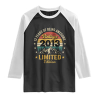 13th Birthday Raglan Shirt Vintage 2013 Limited Edition Retro 13 Years Of Being Awesome Mountain