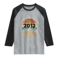 13th Birthday Raglan Shirt Vintage 2013 Limited Edition Retro 13 Years Of Being Awesome Mountain