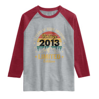 13th Birthday Raglan Shirt Vintage 2013 Limited Edition Retro 13 Years Of Being Awesome Mountain