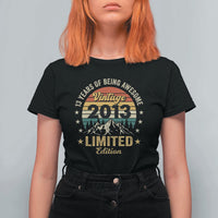 13th Birthday T Shirt For Women Vintage 2013 Limited Edition Retro 13 Years Of Being Awesome Mountain