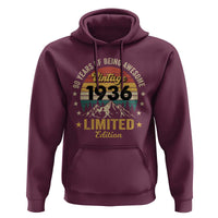 90th Birthday Hoodie Vintage 1936 Limited Edition Retro 90 Years Of Being Awesome Mountain