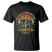 90th Birthday T Shirt Vintage 1936 Limited Edition Retro 90 Years Of Being Awesome Mountain