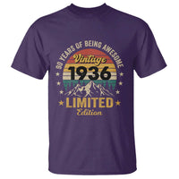 90th Birthday T Shirt Vintage 1936 Limited Edition Retro 90 Years Of Being Awesome Mountain