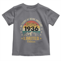 90th Birthday Toddler T Shirt Vintage 1936 Limited Edition Retro 90 Years Of Being Awesome Mountain