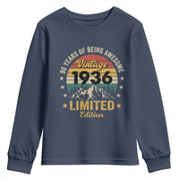 90th Birthday Youth Sweatshirt Vintage 1936 Limited Edition Retro 90 Years Of Being Awesome Mountain