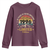 30th Birthday Youth Sweatshirt Vintage 1996 Limited Edition Retro 30 Years Of Being Awesome Mountain