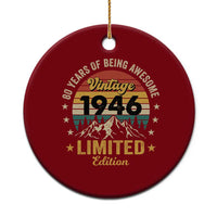 80th Birthday Ceramic Ornament Vintage 1946 Limited Edition Retro 80 Years Of Being Awesome Mountain