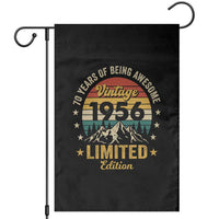 70th Birthday Garden Flag Vintage 1956 Limited Edition Retro 70 Years Of Being Awesome Mountain