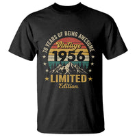 70th Birthday T Shirt Vintage 1956 Limited Edition Retro 70 Years Of Being Awesome Mountain