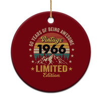 60th Birthday Ceramic Ornament Vintage 1966 Limited Edition Retro 60 Years Of Being Awesome Mountain