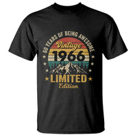 60th Birthday T Shirt Vintage 1966 Limited Edition Retro 60 Years Of Being Awesome Mountain