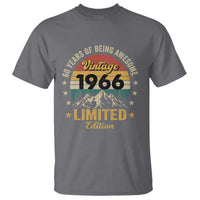 60th Birthday T Shirt Vintage 1966 Limited Edition Retro 60 Years Of Being Awesome Mountain