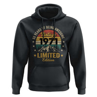 55th Birthday Hoodie Vintage 1971 Limited Edition Retro 55 Years Of Being Awesome Mountain
