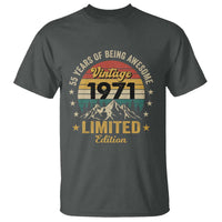 55th Birthday T Shirt Vintage 1971 Limited Edition Retro 55 Years Of Being Awesome Mountain