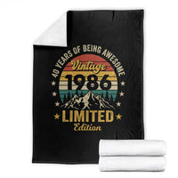 40th Birthday Throw Blanket Vintage 1986 Limited Edition Retro 40 Years Of Being Awesome Mountain