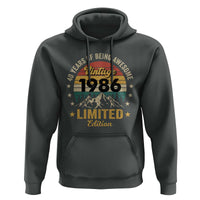 40th Birthday Hoodie Vintage 1986 Limited Edition Retro 40 Years Of Being Awesome Mountain