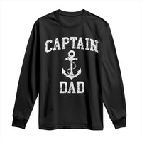 Captain Dad Long Sleeve Shirt Boat Pontoon Father Fishing Sailor